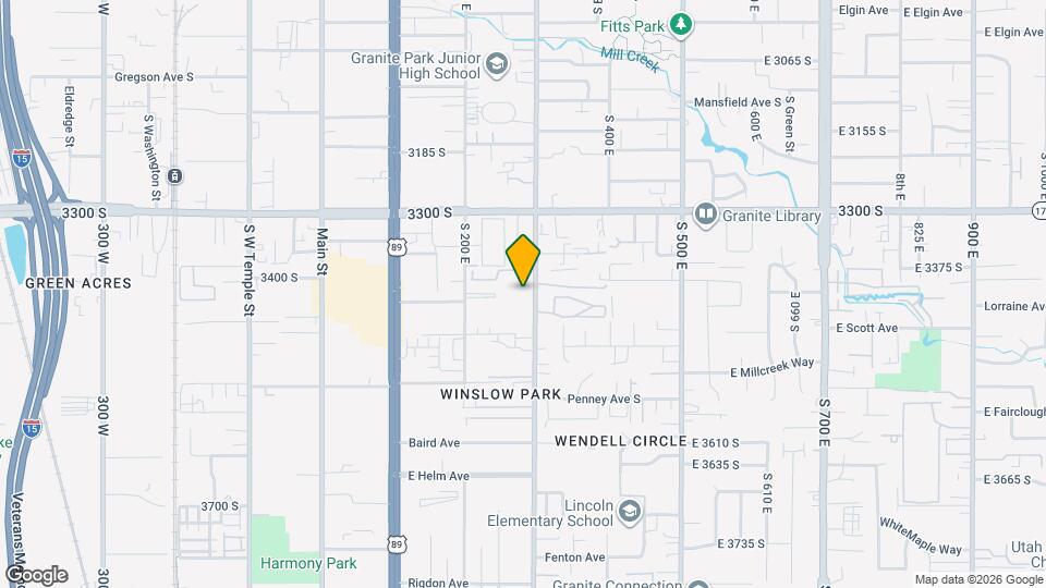 3406 S 300 E, Unit Apt Mapa y Detalles de la Ubicación