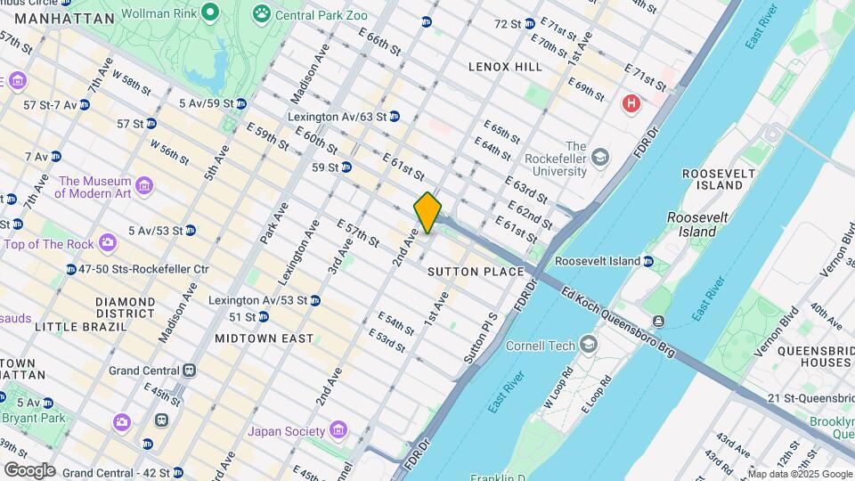 315 E 58th St Map and Location Details