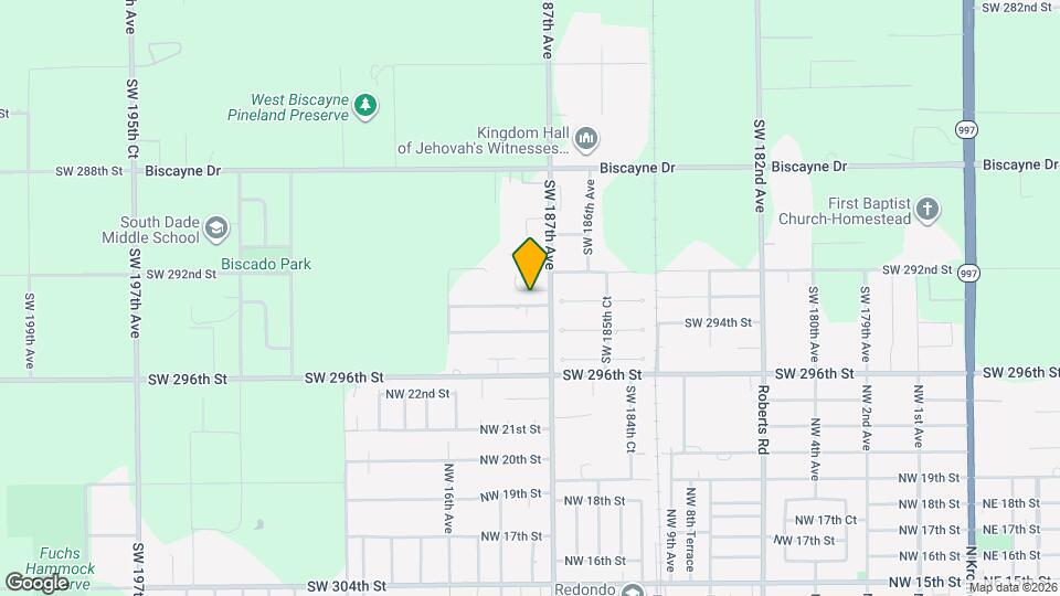 18733 SW 293rd Terrace Map and Location Details
