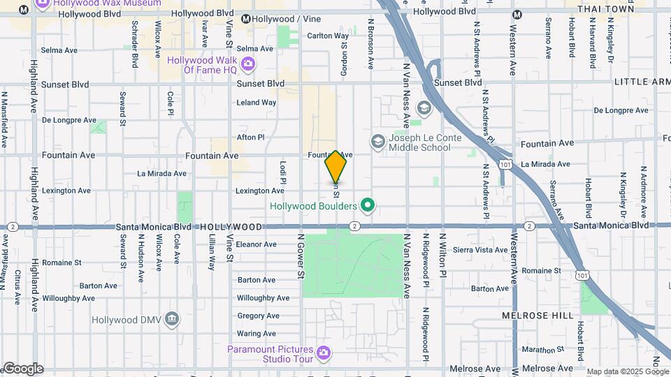 1205 Gordon St, Unit Hollywood 3 Br Remodelled Map and Location Details