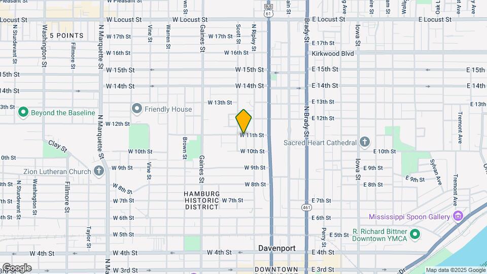 421 W 11th St Map and Location Details