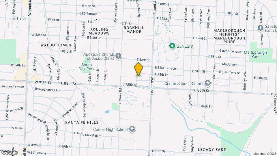 904 E 84th Terrace Map and Location Details