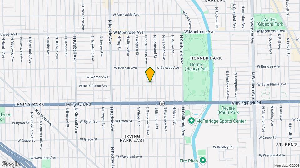 2956 W Belle Plaine Ave, Unit 2 Map and Location Details