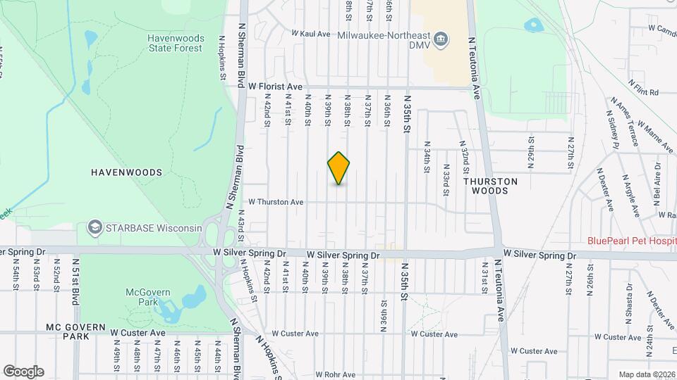 5723 N 38th St Map and Location Details