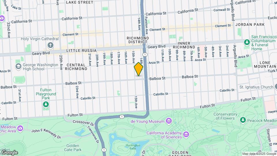 1344 Balboa St Mapa y Detalles de la Ubicación