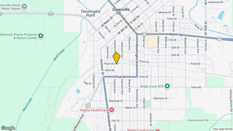 411 Central Ave Map and Location Details