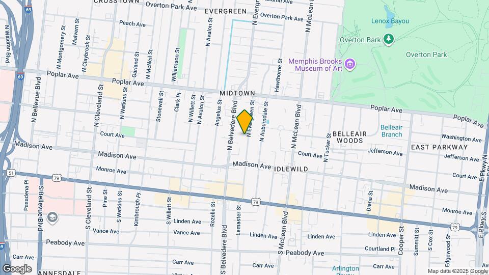 75 N Evergreen St Map and Location Details