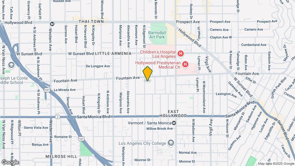 1242 N Edgemont St Mapa y Detalles de la Ubicación