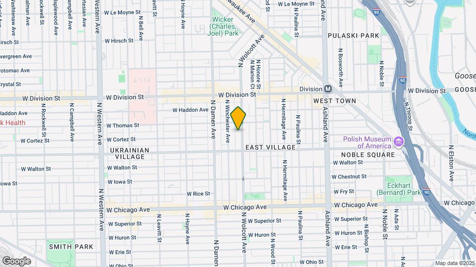 1036 N Wolcott Ave Map and Location Details