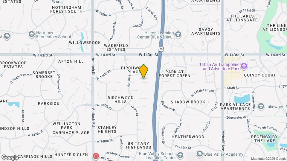 8102 W 144th Pl Map and Location Details