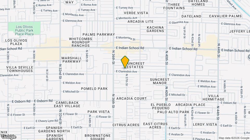 3706 E Clarendon Ave Mapa y Detalles de la Ubicación