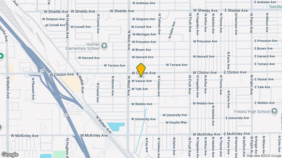 1116 W Vassar Ave Map and Location Details