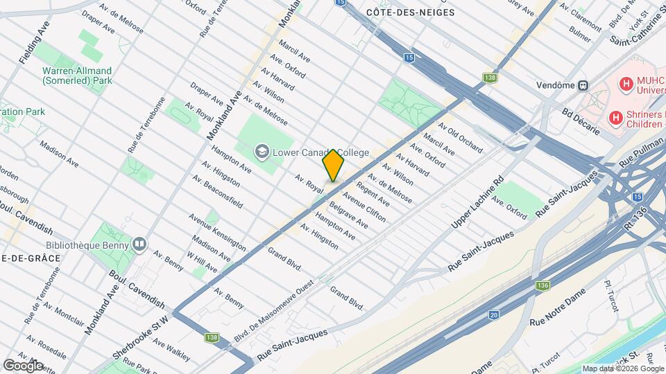 5879-5883 Sherbrooke W Rue O Map and Location Details