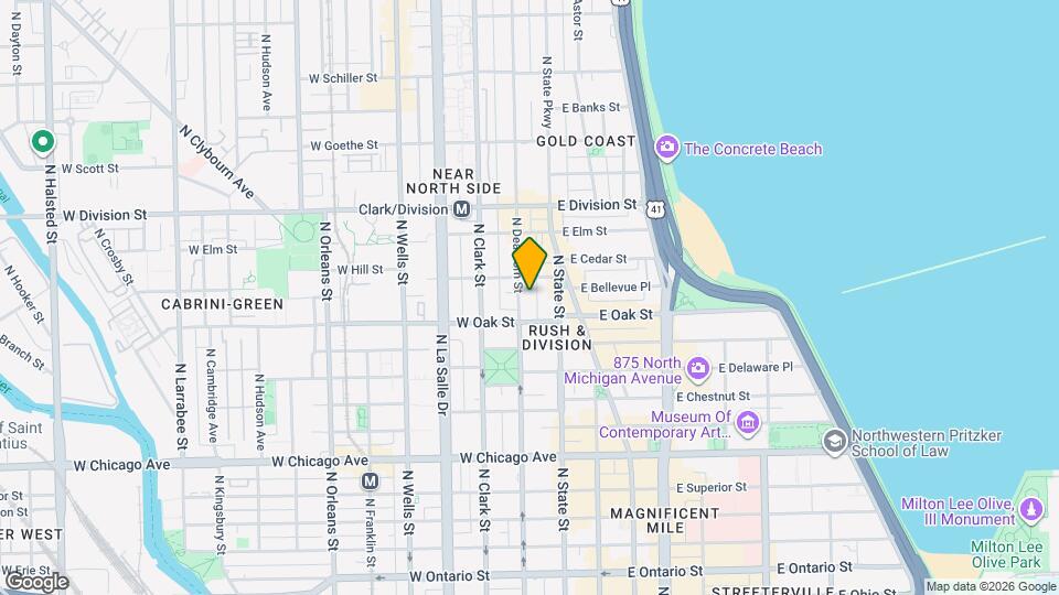 1023 N Dearborn St, Unit Studio Mapa y Detalles de la Ubicación