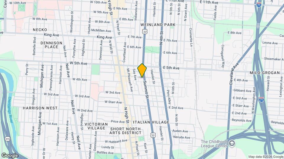 109 E 4th Ave Map and Location Details