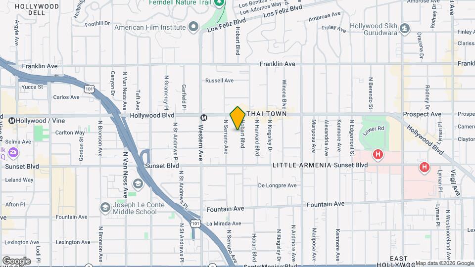 1615-1621 N Hobart Blvd Map and Location Details