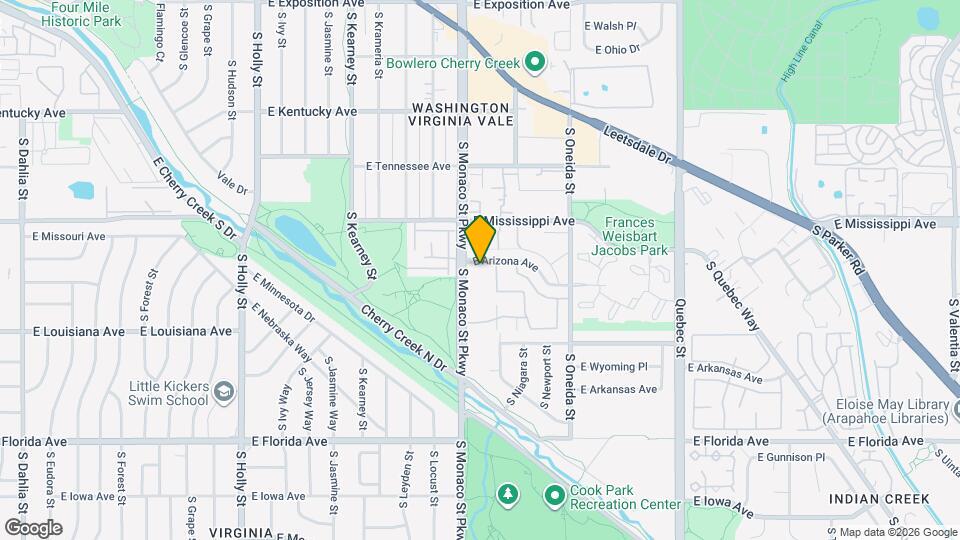 1200 S Monaco St Pkwy Map and Location Details