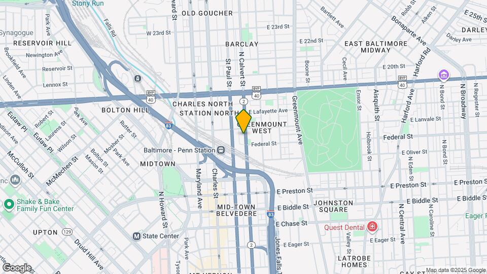 1620 N Calvert St Mapa y Detalles de la Ubicación