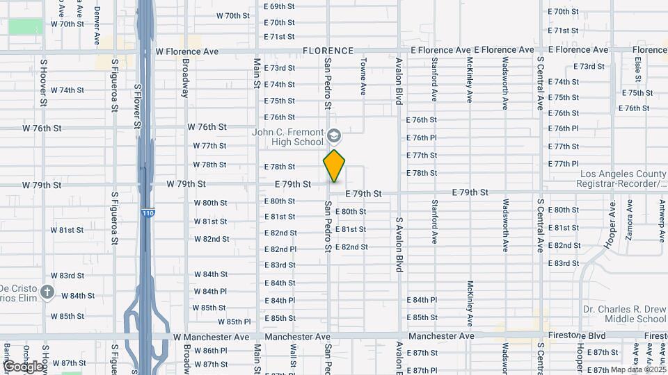 7838 S San Pedro St Map and Location Details