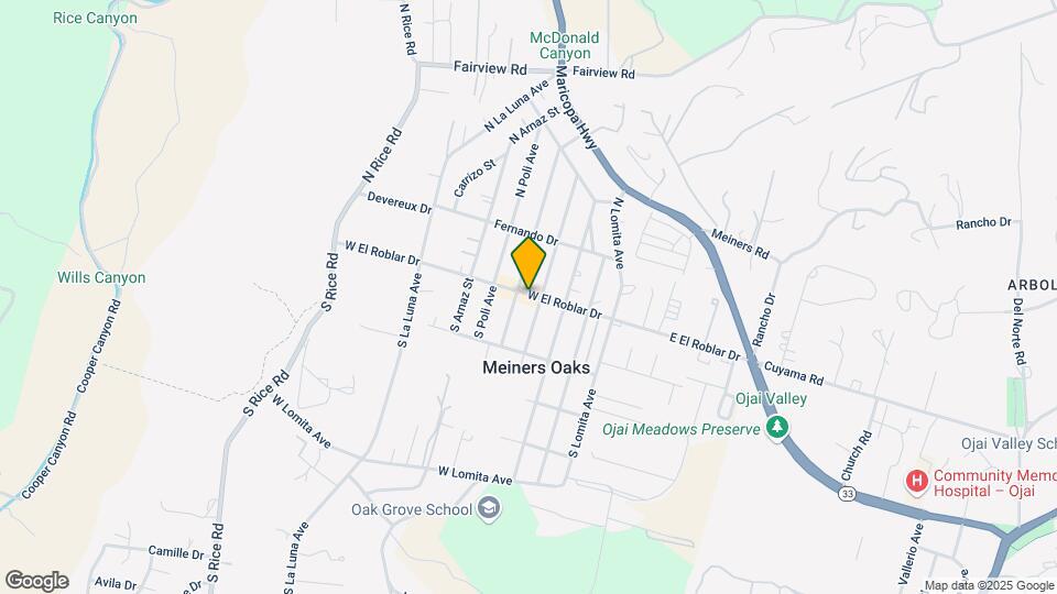 421 W El Roblar Dr Mapa y Detalles de la Ubicación