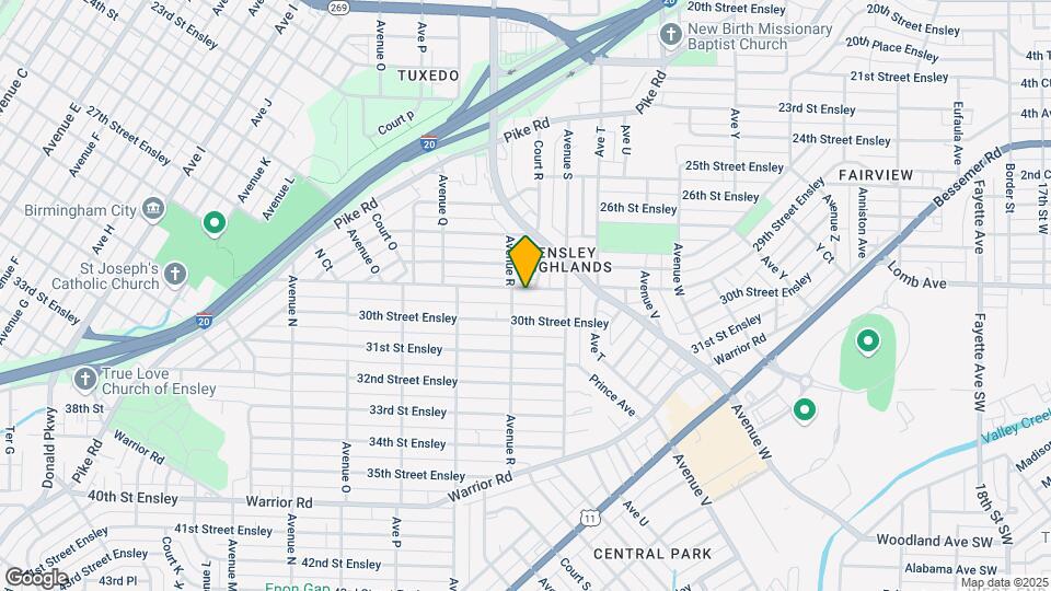 1811 29th Street Ensley Map and Location Details