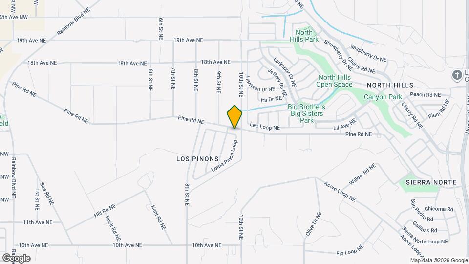 709 Loma Pinon Loop NE Mapa y Detalles de la Ubicación