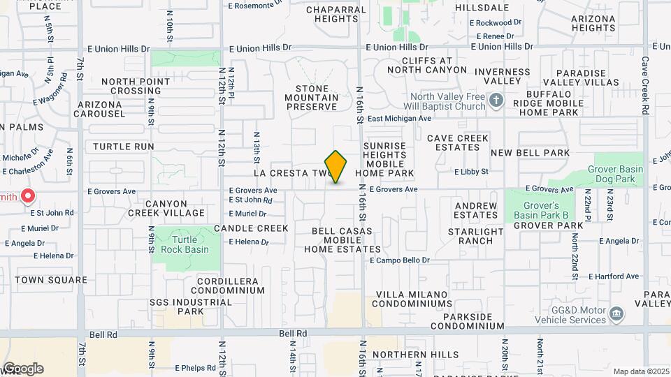 1528 E Grovers Ave Map and Location Details