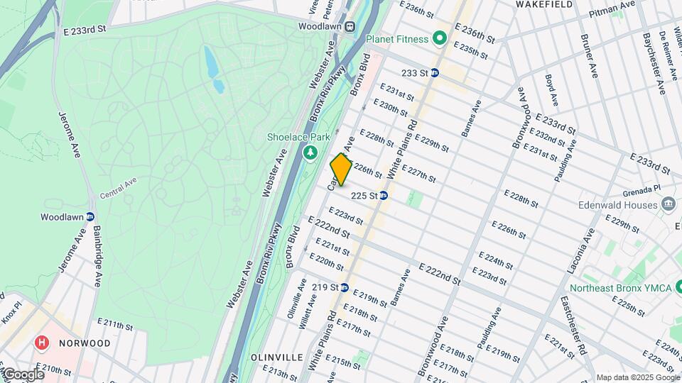 637 E 224th St Map and Location Details