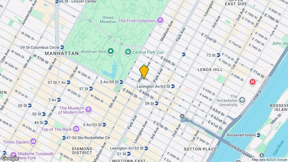 34 E 62nd St, Unit 1 Map and Location Details