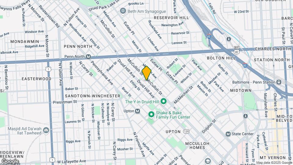 1914 McCulloh St-Unit -1 Map and Location Details