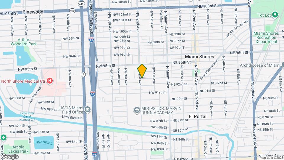 190 NW 93rd St Map and Location Details