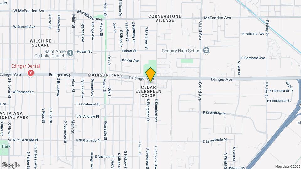 1613 Evergreen St Map and Location Details