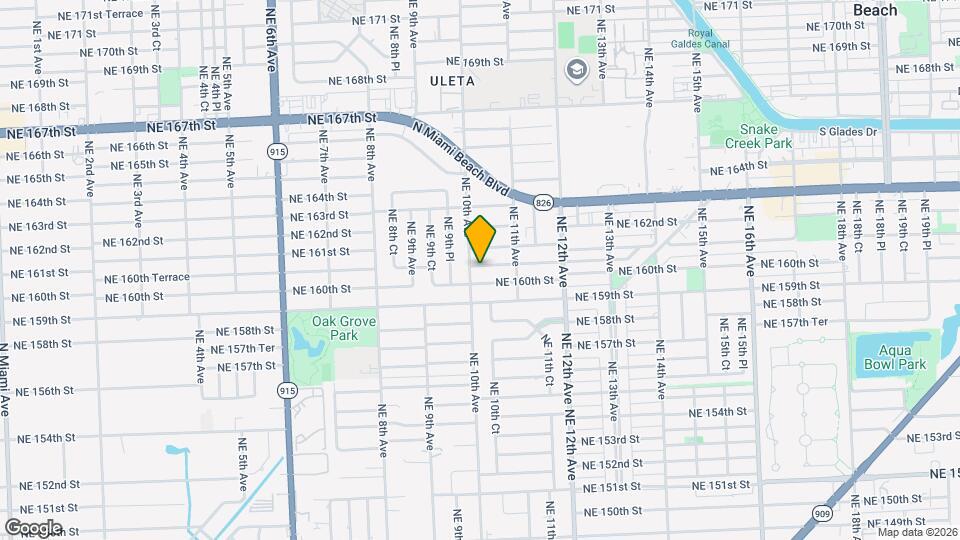 1020 NE 160th Terrace Map and Location Details