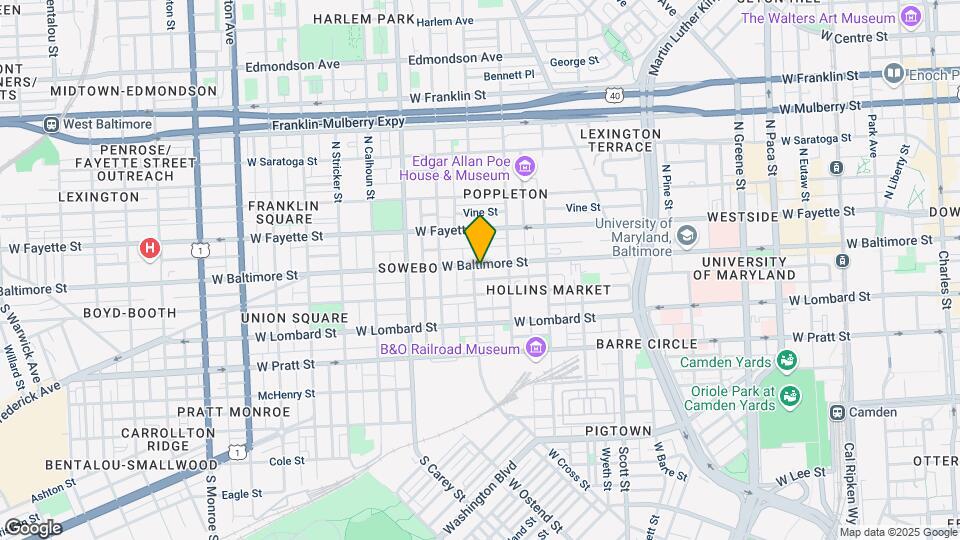 1037 W Baltimore St-Unit -Studio- Apt D Map and Location Details