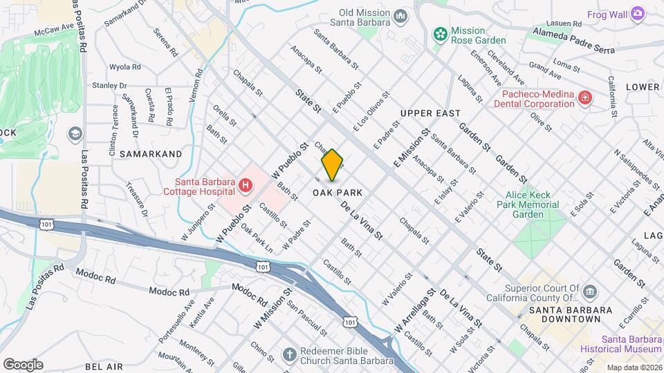 2110 De La Vina St Map and Location Details