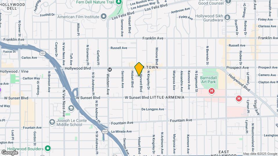 1615-1621 N Harvard Blvd Map and Location Details