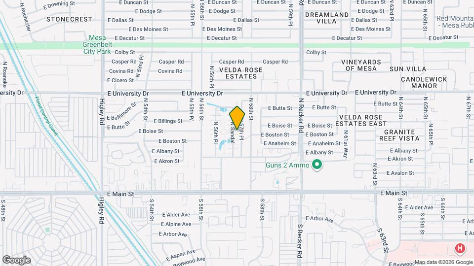 225 N Sandal Mapa y Detalles de la Ubicación