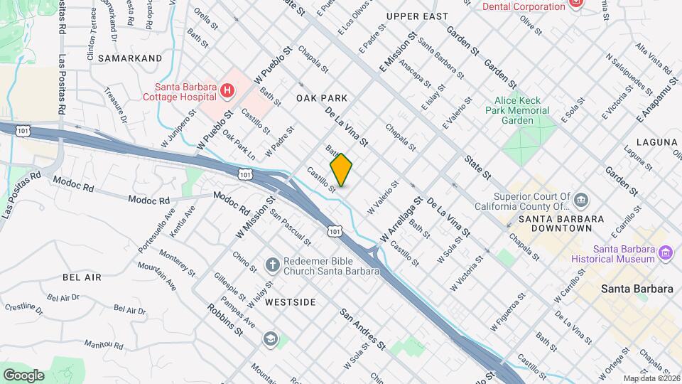 1808 Castillo St, Unit E Mapa y Detalles de la Ubicación