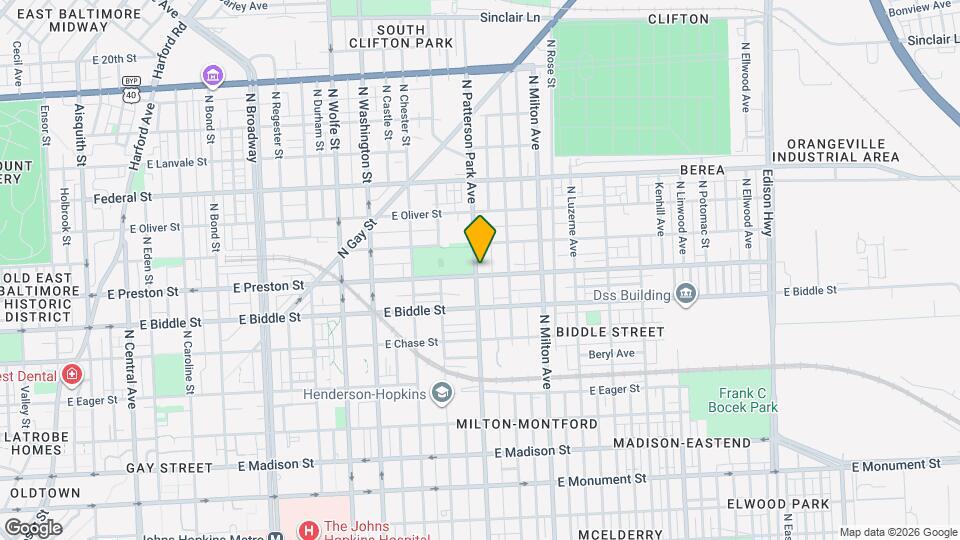 1307 N Patterson Park Ave Map and Location Details