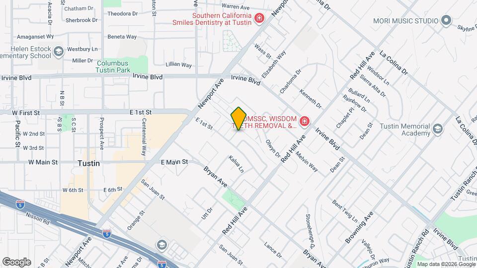1225 E 1st St Map and Location Details