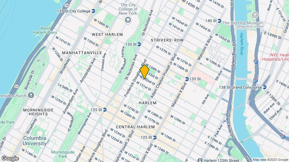 250 W 132nd St Mapa y Detalles de la Ubicación