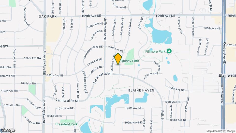 10550 Quincy Blvd NE Map and Location Details