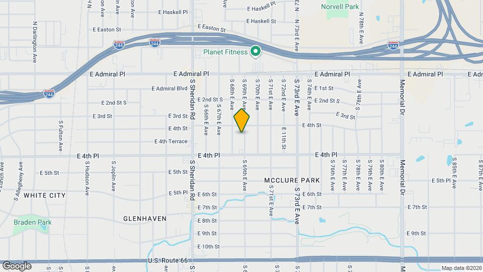414 S 69th E Ave Map and Location Details