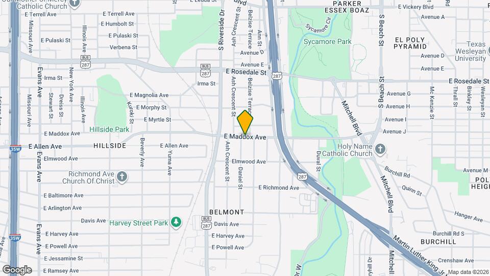 1601 Daniel St Map and Location Details