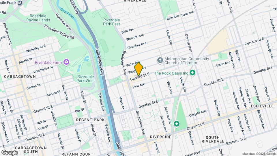 623 Gerrard St E Map and Location Details
