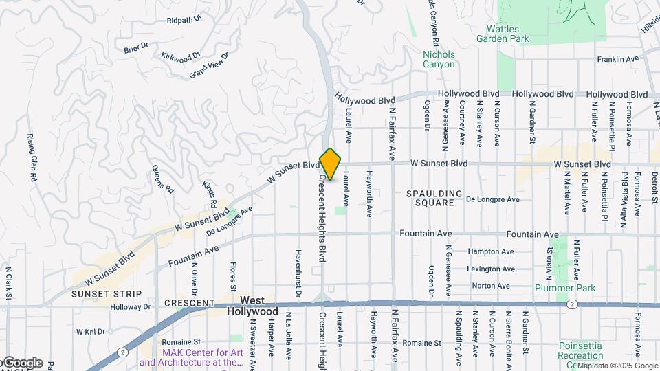 1424 N Crescent Heights Blvd Map and Location Details