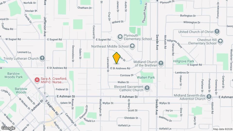 1105 E St Andrews Rd Map and Location Details