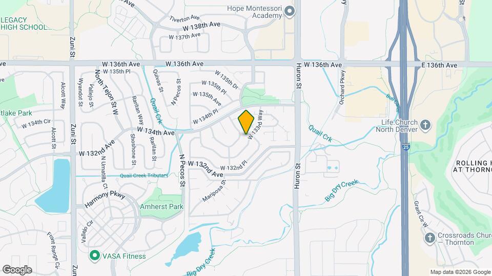 1187 W 133rd Way Map and Location Details