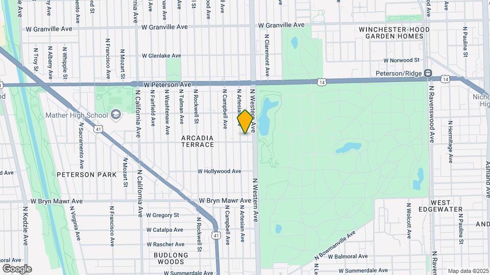 5807 N Artesian Ave, Unit 1 Map and Location Details