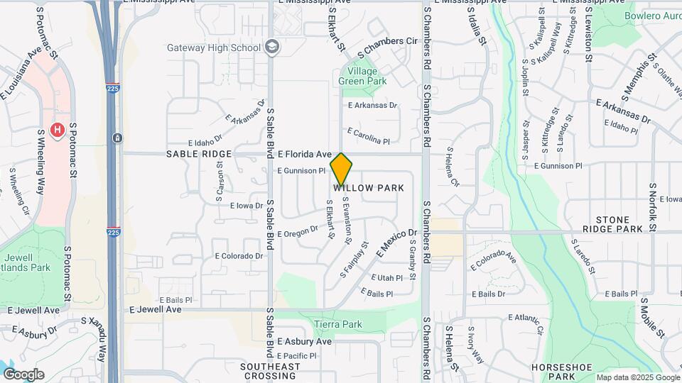 1549 S Evanston St Map and Location Details